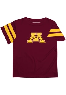 Vive La Fete Minnesota Golden Gophers Infant Stripes Short Sleeve T-Shirt Maroon