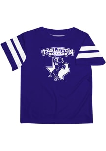 Vive La Fete Tarleton State Texans Infant Stripes Short Sleeve T-Shirt Purple