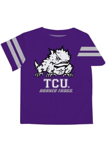 Vive La Fete TCU Horned Frogs Infant Stripes Short Sleeve T-Shirt Purple