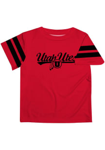 Vive La Fete Utah Utes Infant Stripes Short Sleeve T-Shirt Red