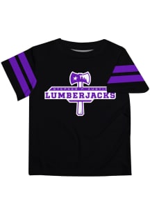 Vive La Fete SFA Lumberjacks Infant Stripes Short Sleeve T-Shirt Black