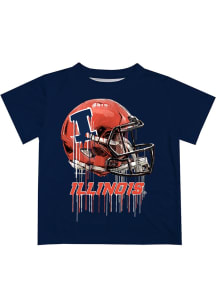 Vive La Fete Illinois Fighting Illini Toddler Blue Helmet Short Sleeve T-Shirt