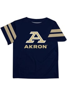 Vive La Fete Akron Zips Toddler Navy Blue Stripes Short Sleeve T-Shirt