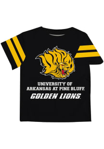 Vive La Fete Arkansas Pine Bluff Golden Lions Toddler Black Stripes Short Sleeve T-Shirt