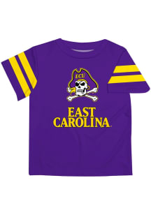 Vive La Fete East Carolina Pirates Toddler Purple Stripes Short Sleeve T-Shirt
