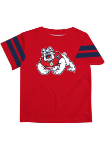 Vive La Fete Fresno State Bulldogs Toddler Red Stripes Short Sleeve T-Shirt