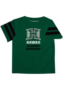 Vive La Fete Hawaii Warriors Toddler Green Stripes Short Sleeve T-Shirt