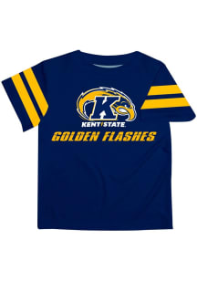 Vive La Fete Kent State Golden Flashes Toddler Blue Stripes Short Sleeve T-Shirt