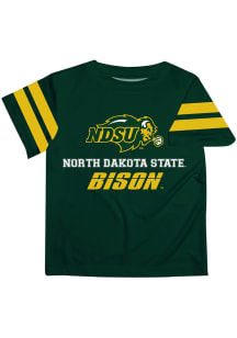 Vive La Fete North Dakota State Bison Toddler Green Stripes Short Sleeve T-Shirt