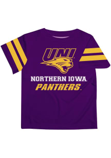 Vive La Fete Northern Iowa Panthers Toddler Purple Stripes Short Sleeve T-Shirt
