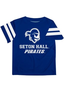 Vive La Fete Seton Hall Pirates Toddler Blue Stripes Short Sleeve T-Shirt
