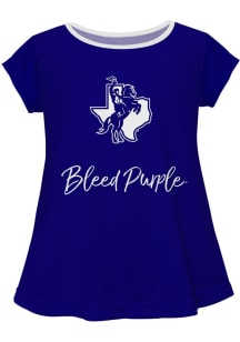 Vive La Fete Tarleton State Texans Infant Girls Script Blouse Short Sleeve T-Shirt Purple