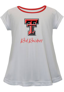 Vive La Fete Texas Tech Red Raiders Infant Girls Script Blouse Short Sleeve T-Shirt White