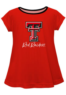Vive La Fete Texas Tech Red Raiders Infant Girls Script Blouse Short Sleeve T-Shirt Red