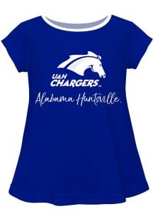 Vive La Fete UAH Chargers Infant Girls Script Blouse Short Sleeve T-Shirt Blue
