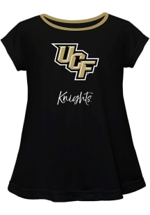 Vive La Fete UCF Knights Infant Girls Script Blouse Short Sleeve T-Shirt Black