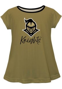 Vive La Fete UCF Knights Infant Girls Script Blouse Short Sleeve T-Shirt Gold