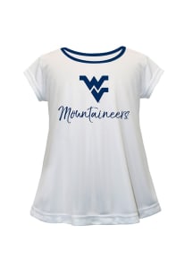 Vive La Fete West Virginia Mountaineers Infant Girls Script Blouse Short Sleeve T-Shirt White