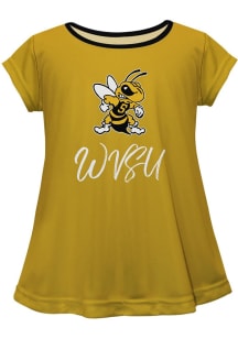 Vive La Fete West Virginia Mountaineers Infant Girls Script Blouse Mascot Short Sleeve T-Shirt Gol..