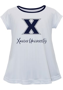 Vive La Fete Xavier Musketeers Infant Girls Script Blouse Short Sleeve T-Shirt White