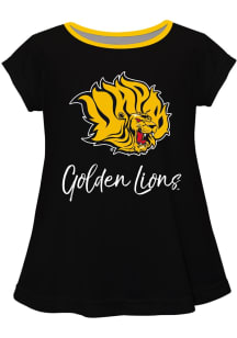 Vive La Fete Arkansas Pine Bluff Golden Lions Toddler Girls Black Script Blouse Short Sleeve T-Shi..