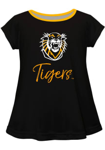 Vive La Fete Fort Hays State Tigers Toddler Girls Black Script Blouse Short Sleeve T-Shirt