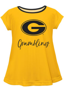 Vive La Fete Grambling State Tigers Toddler Girls Gold Script Blouse Short Sleeve T-Shirt