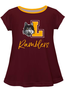 Vive La Fete Loyola Ramblers Toddler Girls Maroon Script Blouse Short Sleeve T-Shirt