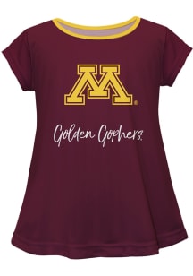 Vive La Fete Minnesota Golden Gophers Toddler Girls Maroon Script Blouse Short Sleeve T-Shirt