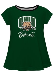 Vive La Fete Ohio Bobcats Toddler Girls Green Script Blouse Short Sleeve T-Shirt