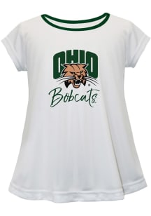 Vive La Fete Ohio Bobcats Toddler Girls White Script Blouse Short Sleeve T-Shirt