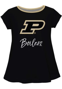 Vive La Fete Purdue Boilermakers Toddler Girls Black Script Blouse Short Sleeve T-Shirt