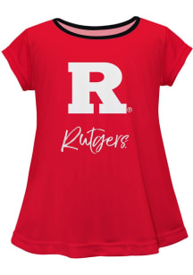 Vive La Fete Rutgers Scarlet Knights Toddler Girls Red Script Blouse Short Sleeve T-Shirt