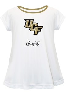 Vive La Fete UCF Knights Toddler Girls White Script Blouse Short Sleeve T-Shirt