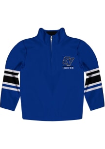 Vive La Fete Grand Valley State Lakers Toddler Blue Stripe Long Sleeve Qtr Zip