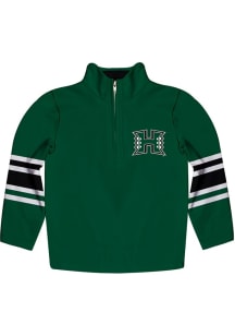 Vive La Fete Hawaii Warriors Toddler Green Stripe Long Sleeve Qtr Zip