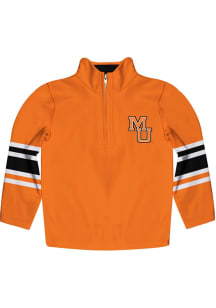 Vive La Fete Mercer Bears Toddler Orange Stripe Long Sleeve Qtr Zip