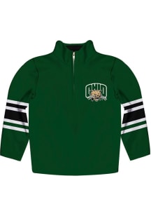 Vive La Fete Ohio Bobcats Toddler Green Stripe Long Sleeve Qtr Zip