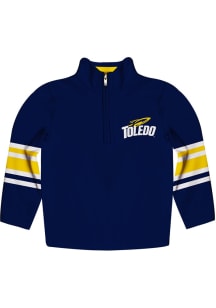 Vive La Fete Toledo Rockets Toddler Navy Blue Stripe Long Sleeve Qtr Zip