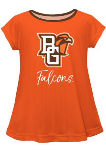 Vive La Fete Bowling Green Falcons Girls Orange Script Blouse Short Sleeve Tee