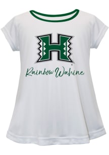 Vive La Fete Hawaii Warriors Girls White Script Blouse Short Sleeve Tee