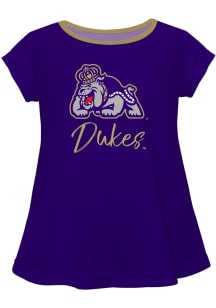 Vive La Fete James Madison Dukes Girls Purple Script Blouse Short Sleeve Tee