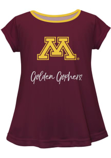 Vive La Fete Minnesota Golden Gophers Girls Maroon Script Blouse Short Sleeve Tee