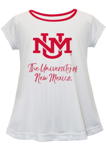 Vive La Fete New Mexico Lobos Girls White Script Blouse Short Sleeve Tee