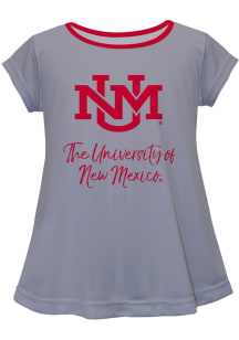 Vive La Fete New Mexico Lobos Girls Grey Script Blouse Short Sleeve Tee