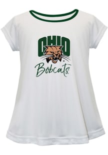 Vive La Fete Ohio Bobcats Girls White Script Blouse Short Sleeve Tee