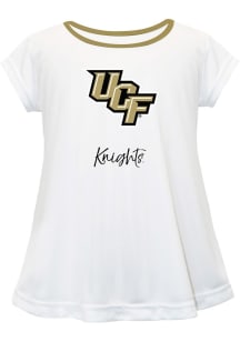 Vive La Fete UCF Knights Girls White Script Blouse Short Sleeve Tee