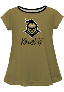 Vive La Fete UCF Knights Girls Gold Script Blouse Short Sleeve Tee