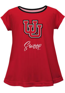 Vive La Fete Utah Utes Girls Red Script Blouse Short Sleeve Tee