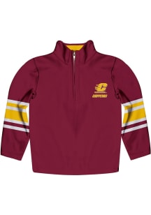 Vive La Fete Central Michigan Chippewas Youth Maroon Stripe Long Sleeve Quarter Zip Shirt